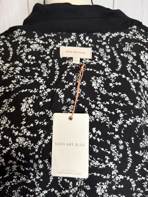 NWT Skies Are Blue Size XL Blazer Black Lined Pockets No-Button NEW thumbnail 9