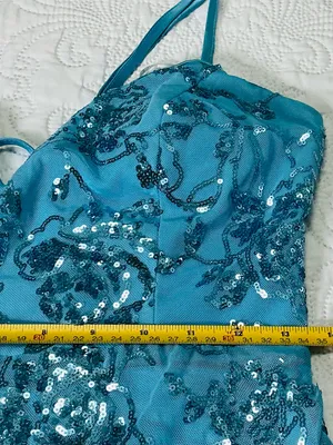 Lulus Blue Turquoise Maxi Dress Women’s Size L Long Formal Wedding Guest Summer. thumbnail 10