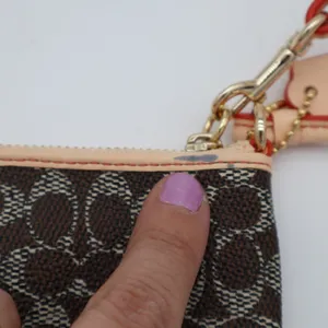 Coach Corner Zip Womens Brown Signature Canvas Inner Pockets Wristlet Wallet thumbnail 4