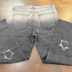Faded Black Jeans Stars Ombre style Stars festival Party Statement Celestial fun thumbnail 11
