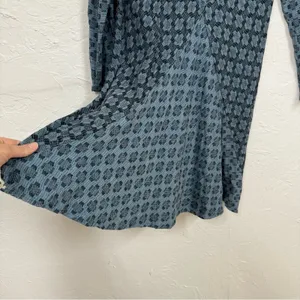 Ace & Jig Blue Patchwork Lagenlook Long Sleeve Mini Dress Womens XS Boho Swing thumbnail 4