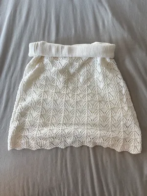 Fitted Crochet mini skirt White thumbnail 1