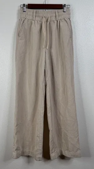 Urban Outfitters‎ BDG Cream Corduroy Wide Leg Pull On Pants Size Small thumbnail 1