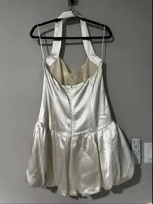 Reformation Babette Silk Mini Dress Bubble Skirt Size 10 thumbnail 6