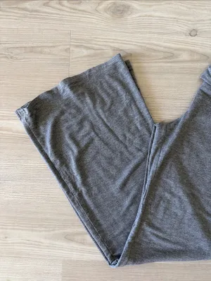 Gilly Hicks Gray Foldover Wide Leg Yoga Pants thumbnail 3