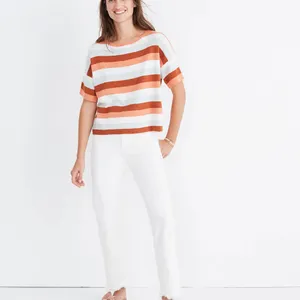MADEWELL‎ Boxy Sweater Tee in Maggie Stripe thumbnail 2