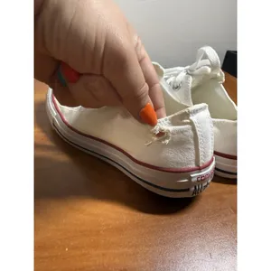 Converse Chuck Taylor All Star Low All White Lace Up Sneaker Canvas W7 READ thumbnail 4