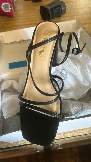 Dream Paris Black Strappy High Heels thumbnail 1