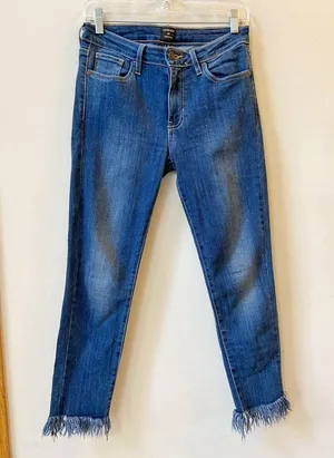 JustBlack Medium Wash Fringe Denim thumbnail 2