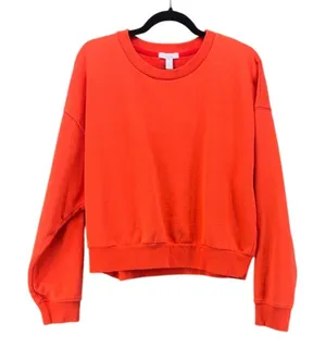 Beyond Yoga Cropped Sweater Large Orange Fall Pumpkin Workout Autumn USA Gym thumbnail 1