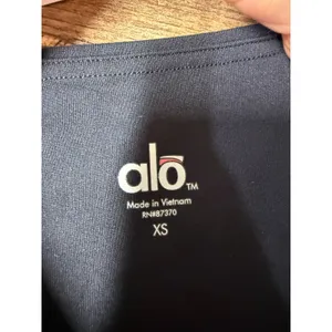Alo Yoga Women Black Purple Mesh Panel Leggings XS Athletic Gym Workout thumbnail 5