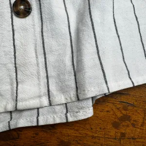 Sienna Sky‎ Womens Small White Black Striped Paperbag Waist Button Front Skirt thumbnail 3