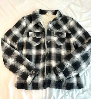 Plaid Flannel Sherpa Lined Shacket Multiple Size L thumbnail 1