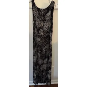 Old Navy Maxi Dress Black/White Floral Sleeveless Fairy Grunge Sz.14 Vintage Y2K thumbnail 2