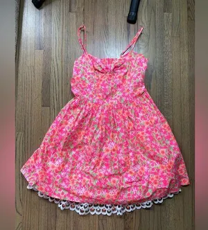 Lilly Pulitzer neon pink floral dress 8 thumbnail 1