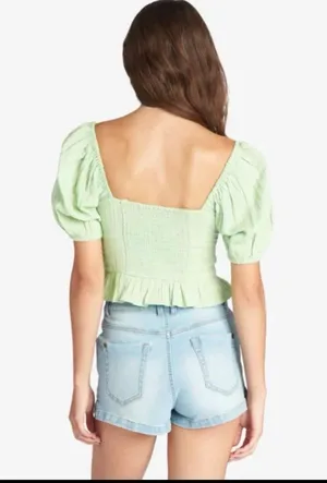 Roxy Life Mirage Puff Sleeve Top Mint Green Size M , pre-owned / No Flaws thumbnail 2