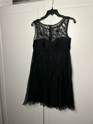 Y2K Vintage Dolce Jovani Silk Beaded Lace Cocktail Dress thumbnail 7