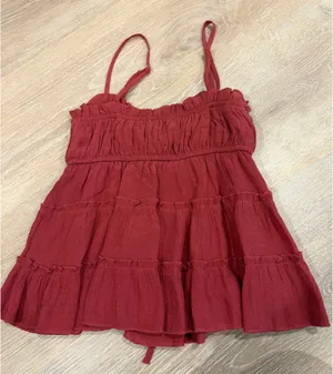 Cute ruffle top Red Size XS thumbnail 2
