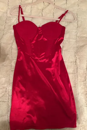 Windsor red silk dress thumbnail 1