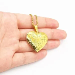 Golden Heart Locket Necklace thumbnail 2