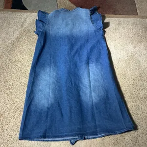 Mazik Cottagecore Blue Denim Ruffle‎ Sleeve Shift Dress MK5338 S Western Boho thumbnail 7