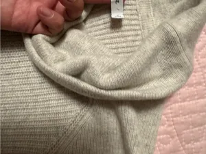 Vince Heathered Light Gray Ribbed Cowl Neck Sweater thumbnail 4