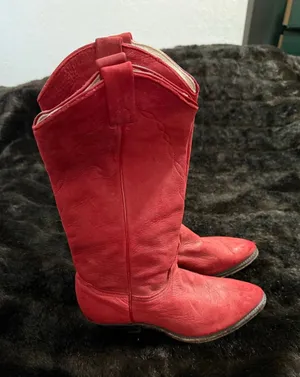Vintage Wrangler Dusty‎ Rose Cowgirl Boots 6.5 M USA Made Nubuck Suede thumbnail 1
