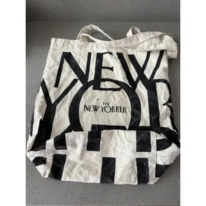 The New Yorker Magazine Tote Bag 15” Canvas Shopping Fun Chic Reusable thumbnail 5