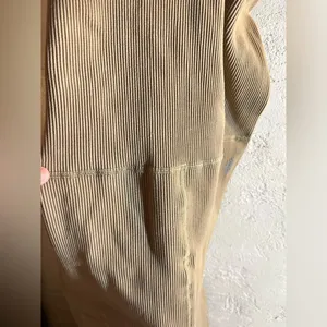 Free People Camel color tank bodysuit, ribbed, EUC size small, athleisure, yoga thumbnail 3