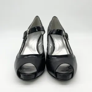 Tahari Womens Mary Jane Helen Heels 7.5 Black Pumps Evening Peep Toe Timeless‎ thumbnail 2