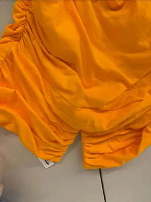 NEW Sz small s Susana Monaco V Wire Tube Gathered Dress strapless orange thumbnail 3