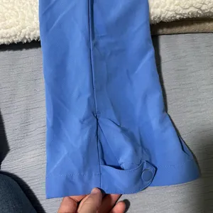 Figs Periwinkle Straight Leg Pants with Ankle Snaps- Small thumbnail 7