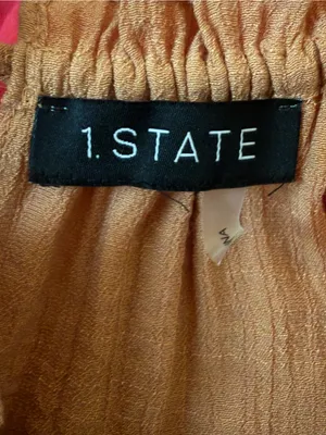 1.State Women's Ruffle Trim Halter Top B4HP $59 NWT Orange Size M thumbnail 7
