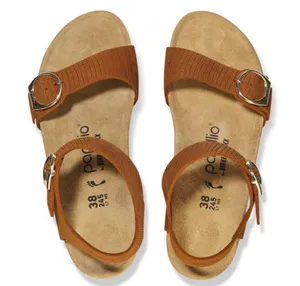 Birkenstock Papillio Soley Embossed Wedge Sandals Burnt Orange Leather Size 38 NWOT thumbnail 1