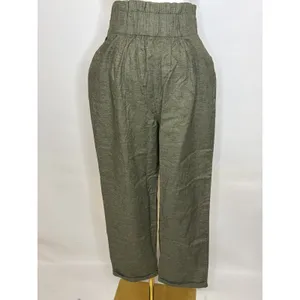 Hemp Momma Luna Pant Olive Green High Waist Pleated Trousers Small 121W5W1072 thumbnail 5