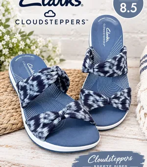 Clarks Cloudsteppers Arla Coast Slide Sandals – Blue – Women’s 8.5 thumbnail 1