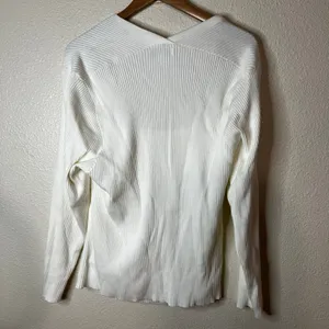 And Now This white ribbed Queen Anne neckline sweater blouse WOMENS 3X plus thumbnail 5