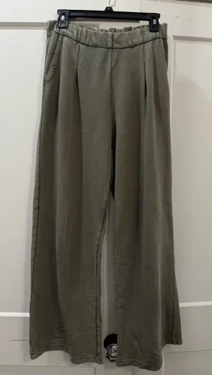 Aerie Sweatpants Wide-Leg Olive green thumbnail 1