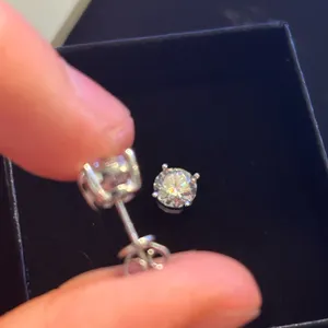 Kay Jewelers GRA CERTIFIED PASSES Moissanite Earrings 7mm Or 2.5 Carats 925 Silver (RE thumbnail 3