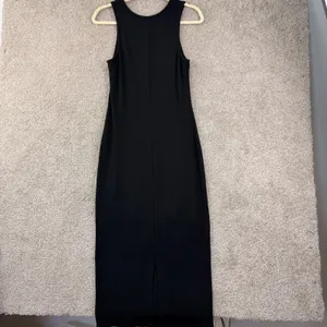 Marine Layer Dress Womens M Black Ribbed Maxi Minimalist Quiet Luxury Bodycon thumbnail 3