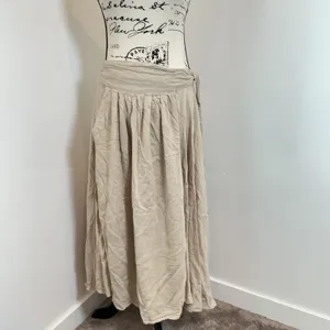 Free People Maxi Skirt Gauze Beige Boho Bohemian Festival Flowy Sz L thumbnail 2