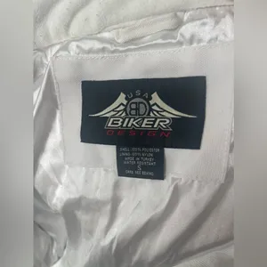 Biker USA design jacket size‎ small white with jaguar print thumbnail 5