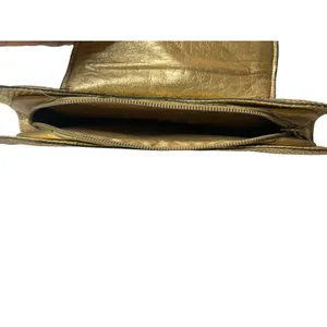 vintage Versace Parfums gold cosmetic clutch bag makeup metallic snakeskin thumbnail 7
