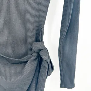 Reformation Womens Party Going Out Cali Tie Side Ribbed Mini Dress Size M Black‎ thumbnail 5
