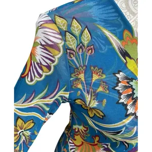 Petit Pois Viviana G Mesh Top Size L Sheer Exotic Flowers Peacock Artsy Boho thumbnail 8