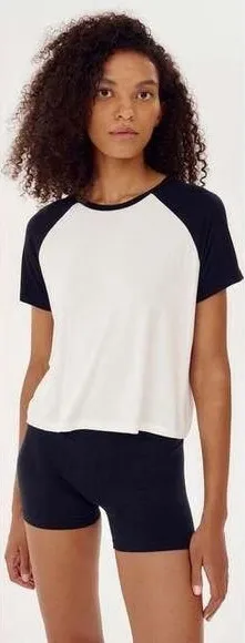 Splits59 Women’s Baseball Jersey Tee EUC White Navy Size XS EUC thumbnail 1