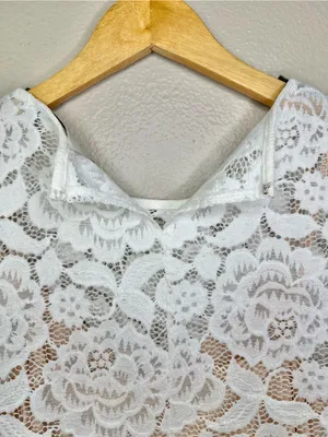 NEW BHLDN Anthropologie Jive Top Lace Bridal Wedding Blouse Top White Floral thumbnail 8