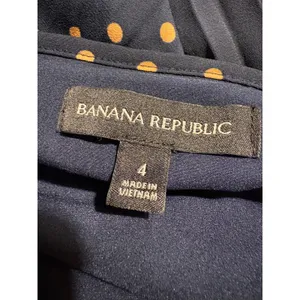 Banana Republic Maxi Dress Navy Blue Polka Dot Pleated Sleeveless Fall Wedding 4 thumbnail 7