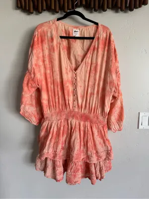Aerie Rock 'N' Ruffle Tie Dye Mini Layered Dress size XXL thumbnail 2
