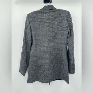 Zara Woman NWT Double Breasted Gray Checkered‎ Blazer Jacket Size XS thumbnail 2